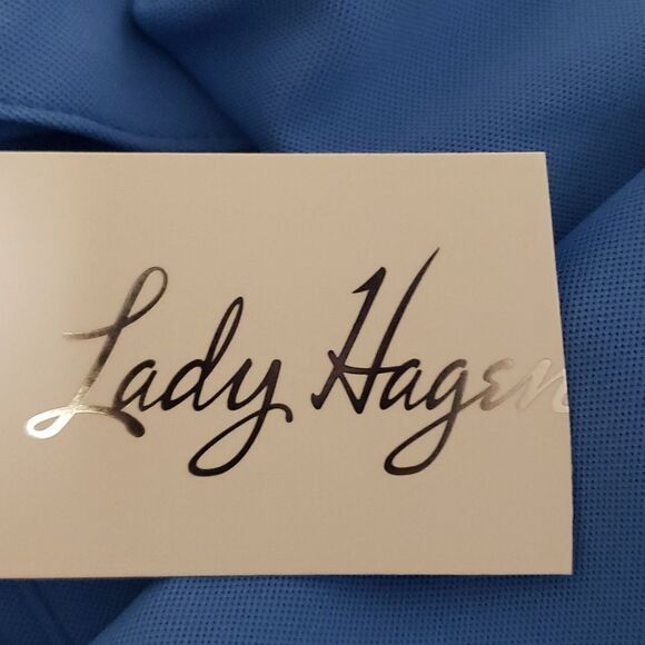 Lady Hagen. NWT. Blue, 4 Button Shirt; Short Sleeve; Point Collar. SZ XL - Picture 11 of 15